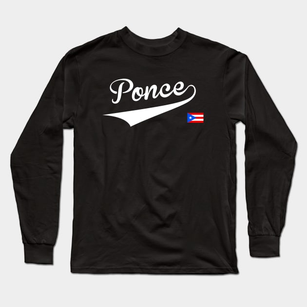 Ponce Puerto Rico Puerto Rican Baseball Long Sleeve T-Shirt by PuertoRicoShirts